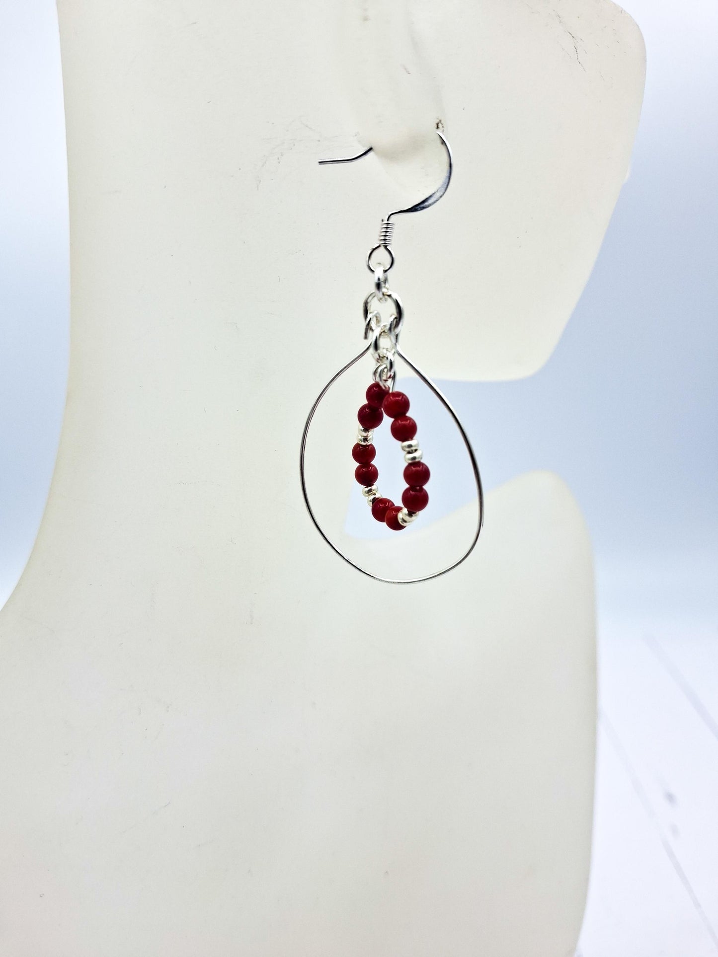 Hoop Bead Earrings, with tiny seed beads