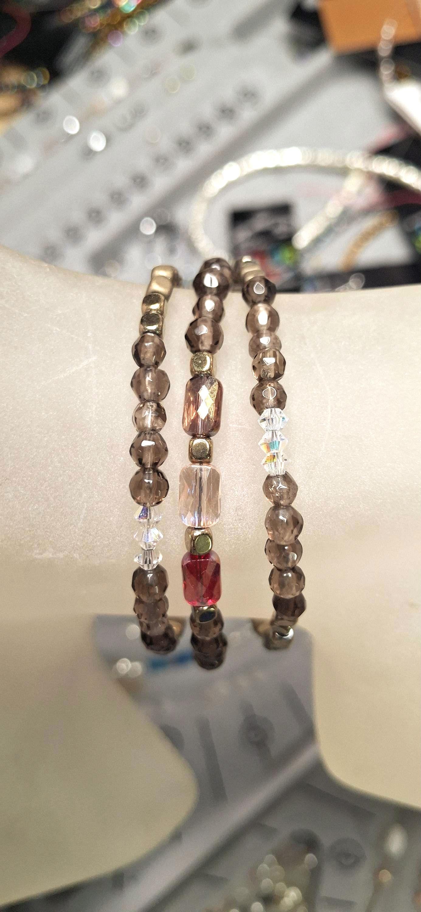 Nk Golden Brown Triple Sparkle Bracelet