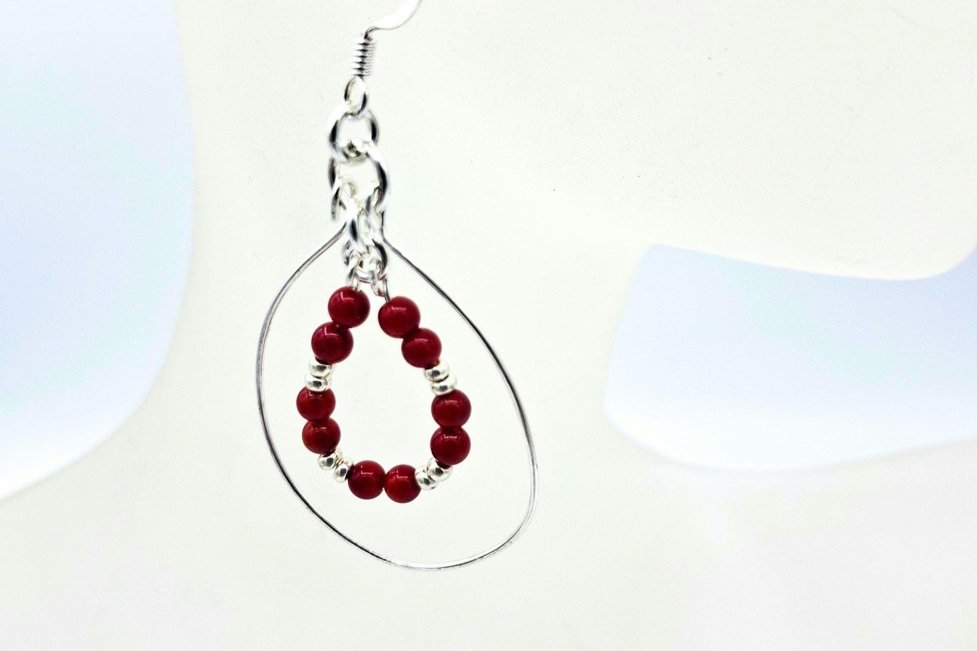 Hoop Bead Earrings, with tiny seed beads