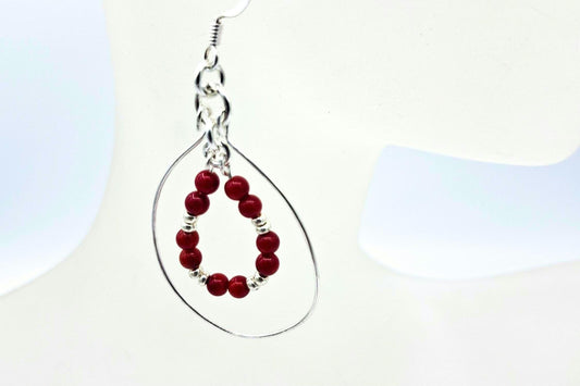 Hoop Bead Earrings, with tiny seed beads