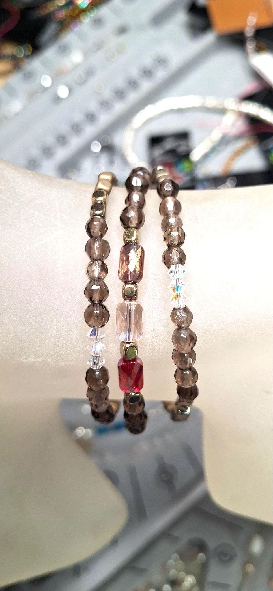 Nk Golden Brown Triple Sparkle Bracelet