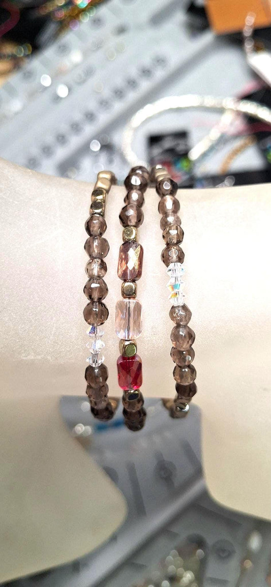 Nk Golden Brown Triple Sparkle Bracelet