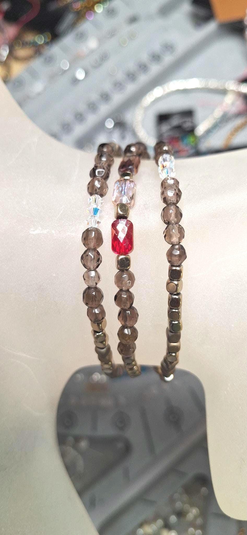 Nk Golden Brown Triple Sparkle Bracelet