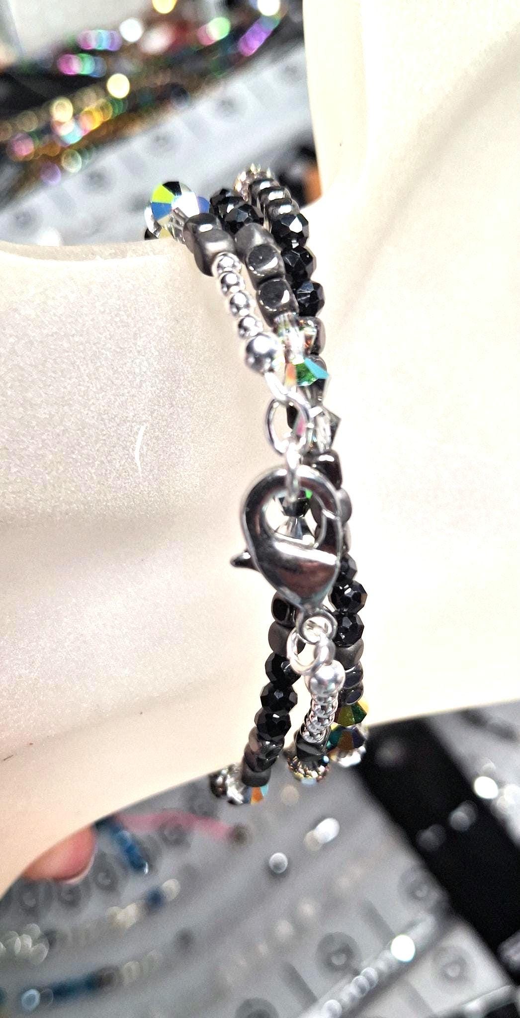 Nk Jet Black Triple Sparkle Bracelet