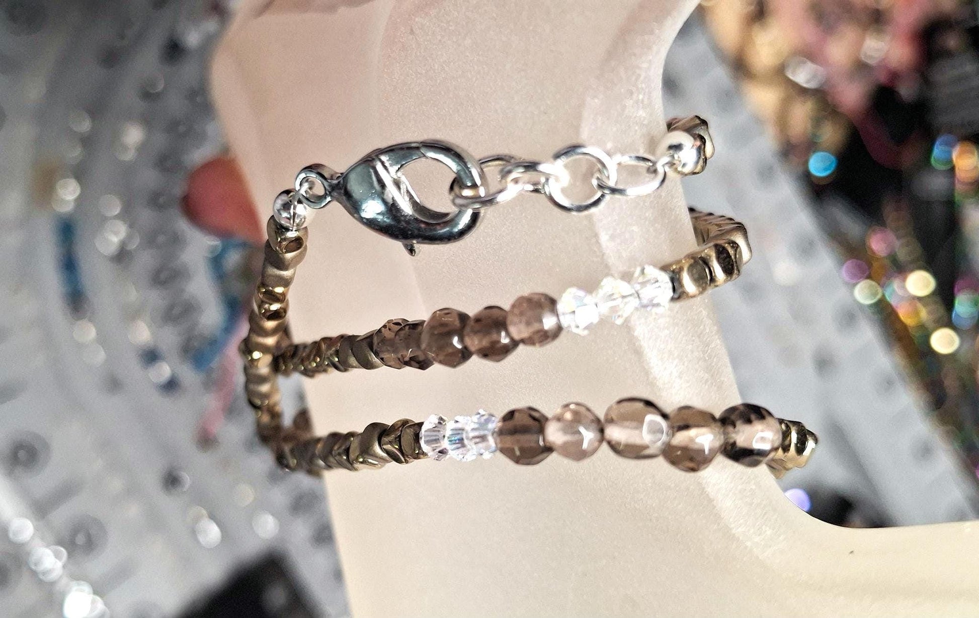 Nk Golden Brown Triple Sparkle Bracelet