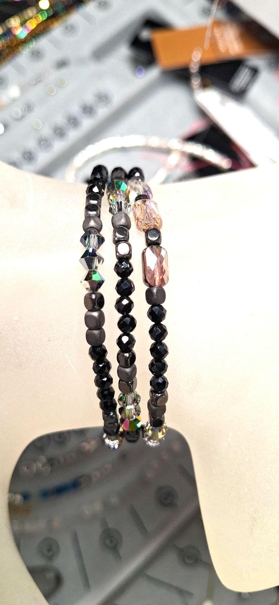 Nk Jet Black Triple Sparkle Bracelet