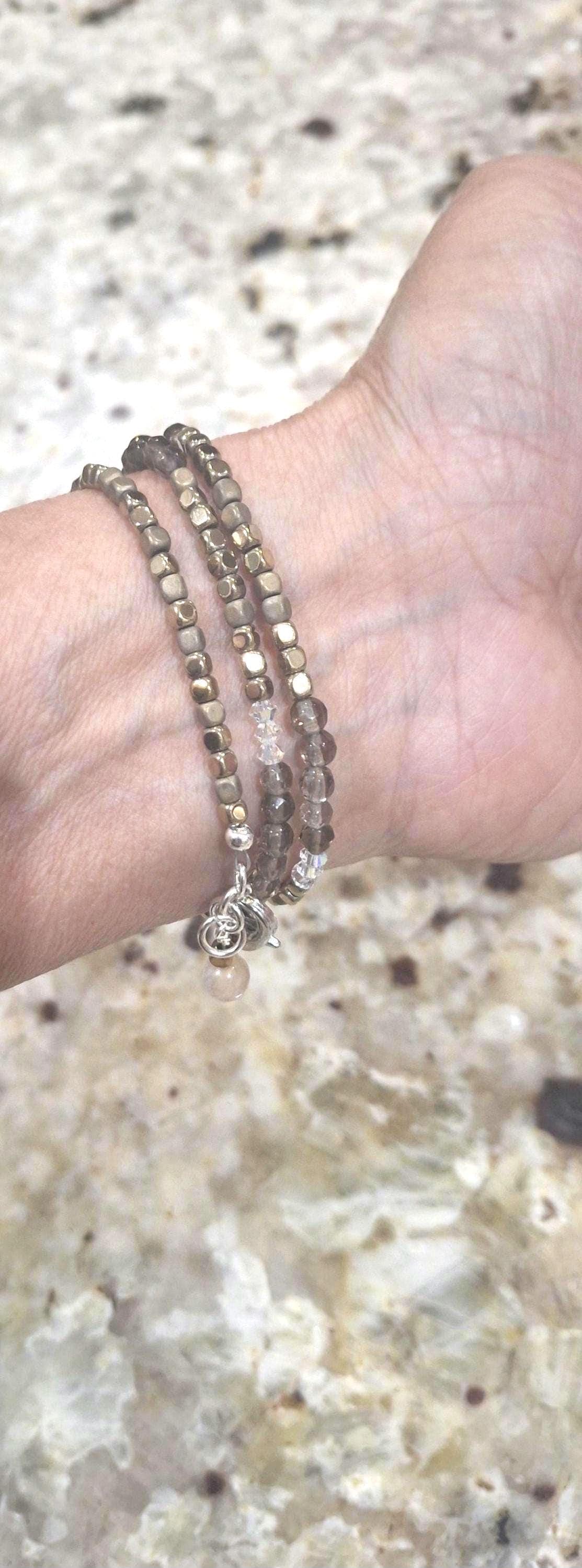 Nk Taupe Brown Triple Sparkle Bracelet