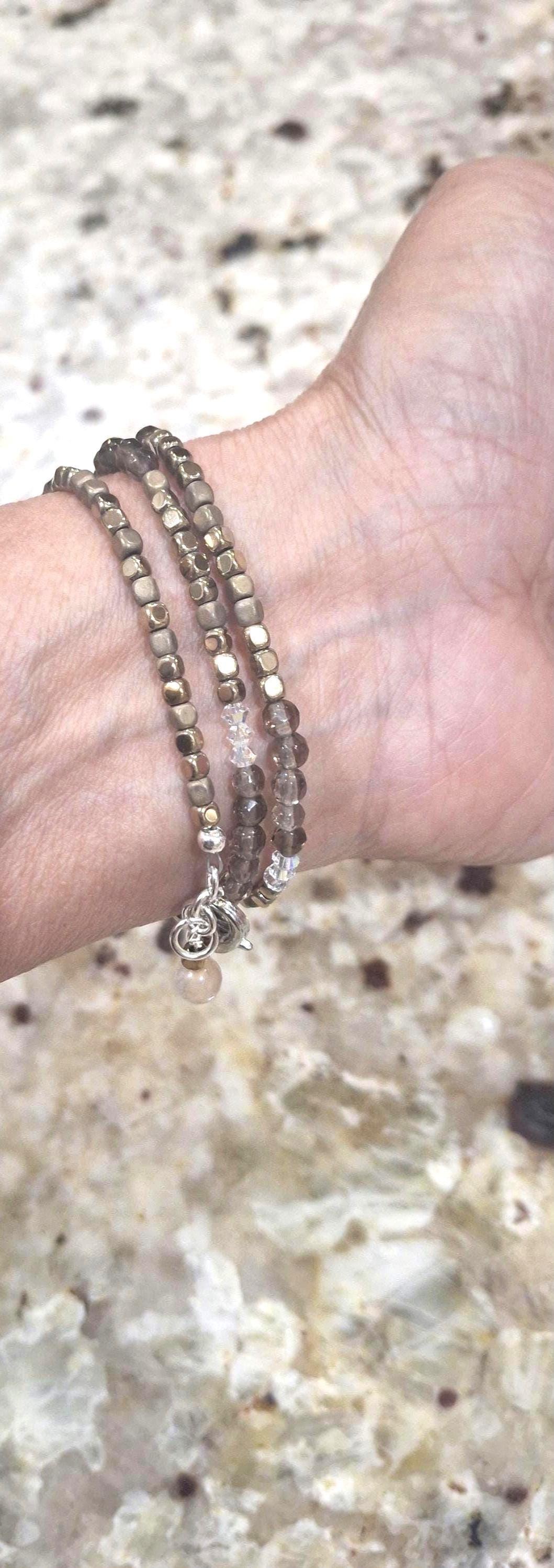 Nk Taupe Brown Triple Sparkle Bracelet