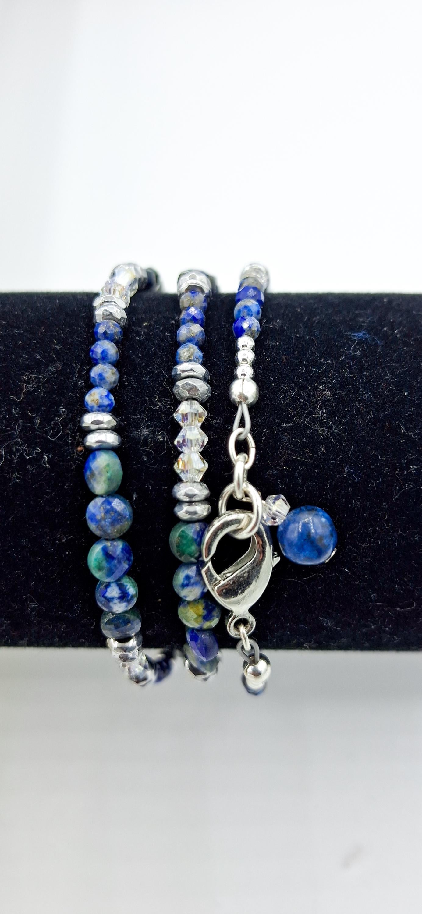 Nk Indigo Lapis Blue Triple Sparkle Bracelet