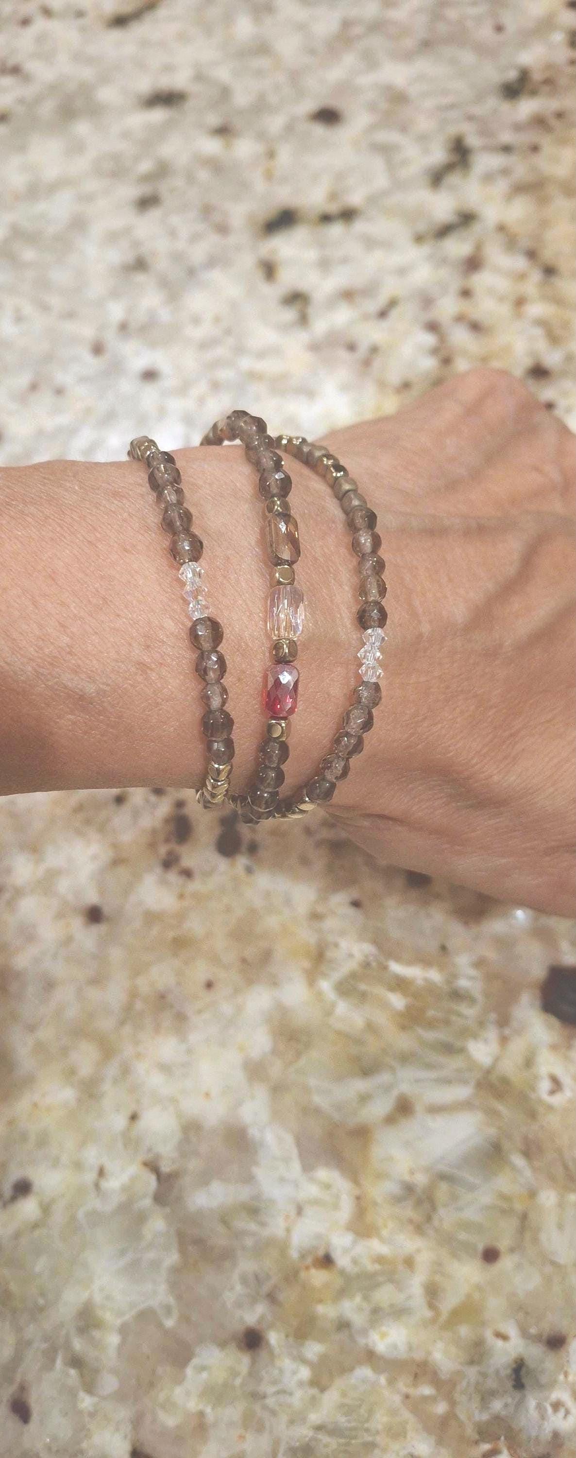 Nk Taupe Brown Triple Sparkle Bracelet