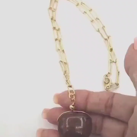 Heart Pendant Necklace, with a large Jasper Heart