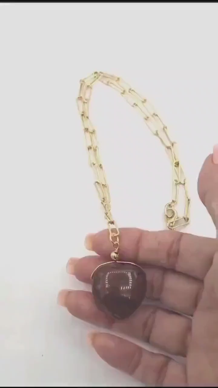 Heart Pendant Necklace, with a large Jasper Heart