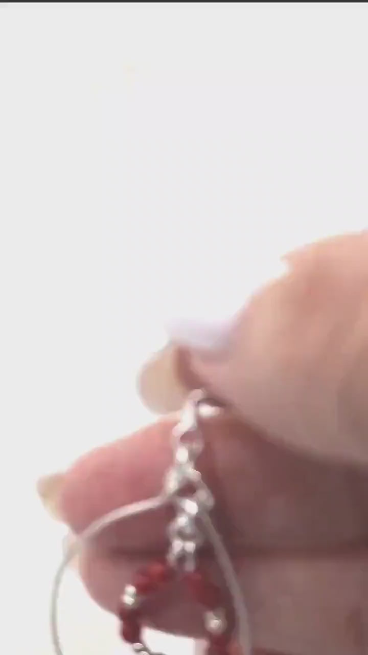 Hoop Bead Earrings, with tiny seed beads