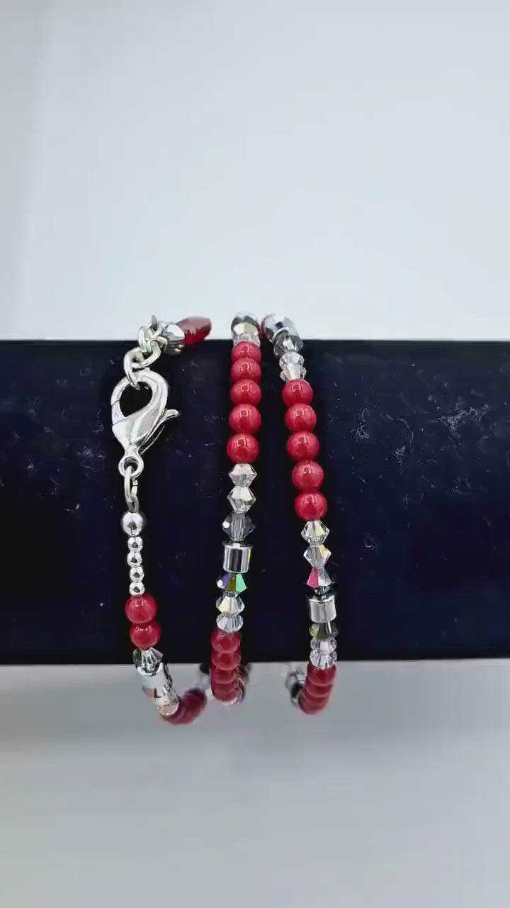 Nk Ruby Red Triple Sparkle Bracelet